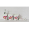 Conjunto de banheiro decorativo flor